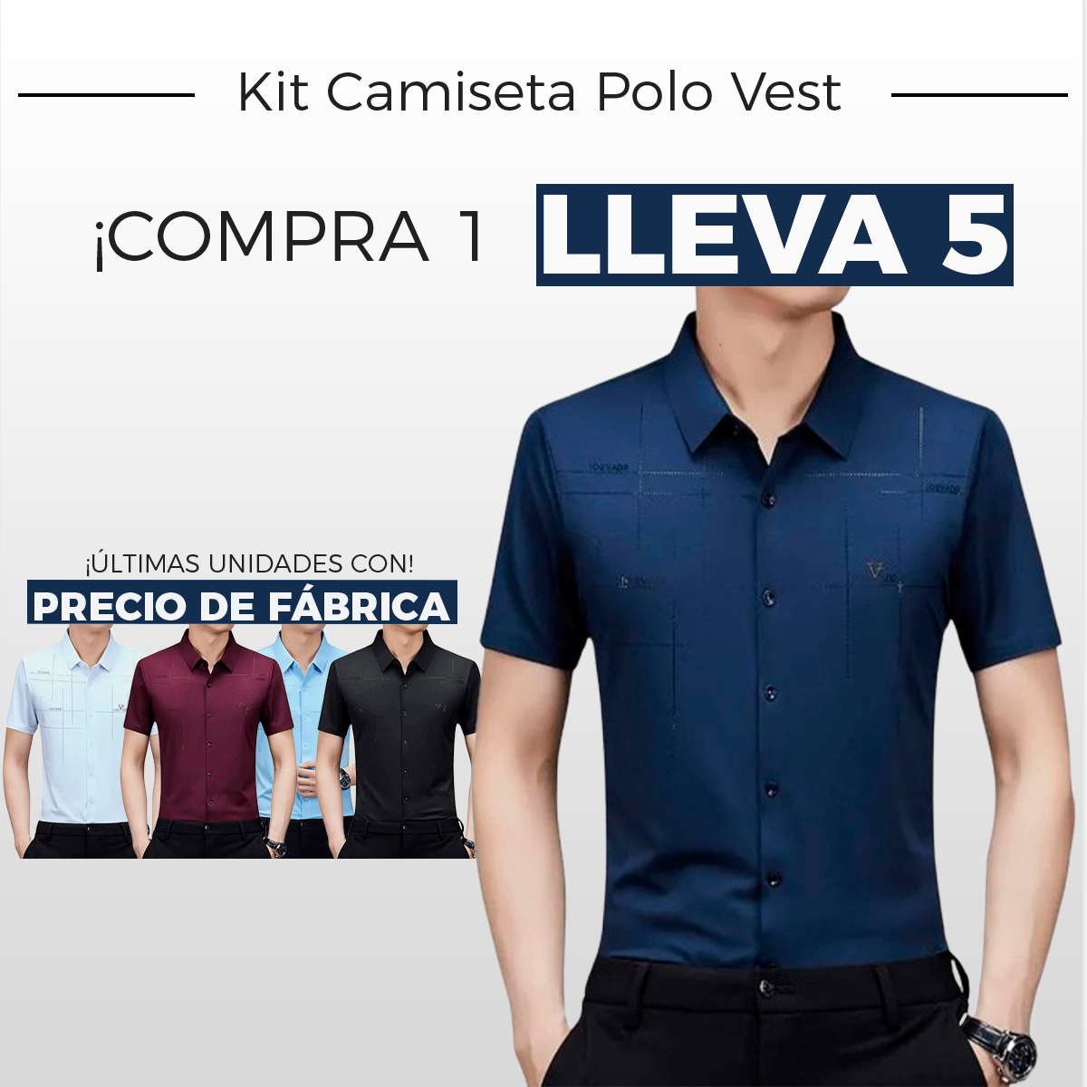 (COMPRA 1, LLEVÁ 5) Camisas Polo Vest® – Elegancia y Confort